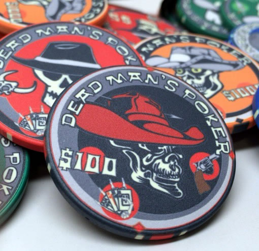 Dead Man's Series 10 Gram Ceramic Custom Poker Chip Sample Pack - 8 chips