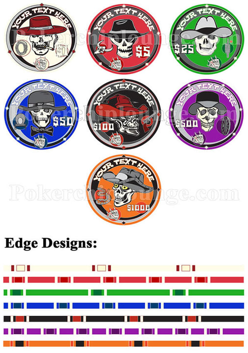 10 Gram Ceramic Custom Poker Chips - Semi Custom - Dead Man's Series