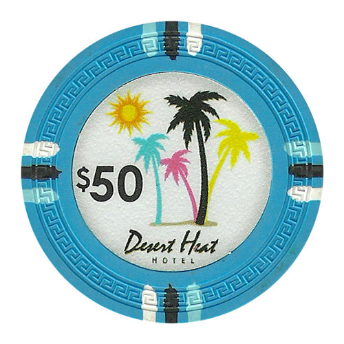 Desert Heat 13.5 Gram Clay Poker Chips in Standard Aluminum Case - 300 Ct.