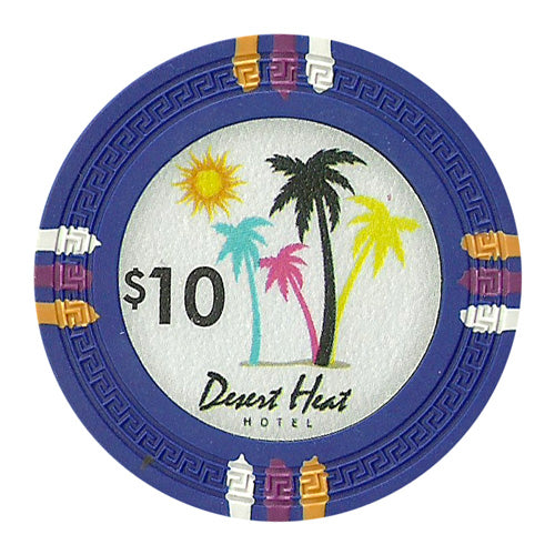 Desert Heat 13.5 Gram Clay Poker Chips in Acrylic Carrier - 600 Ct.