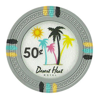 Desert Heat 13.5 Gram Clay Poker Chips in Wood Walnut Case - 500 Ct.