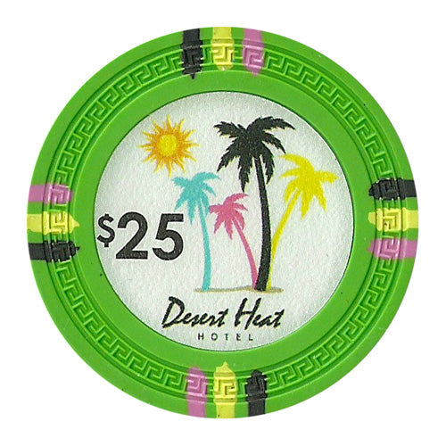 Desert Heat 13.5 Gram Clay Poker Chips in Acrylic Carrier - 600 Ct.