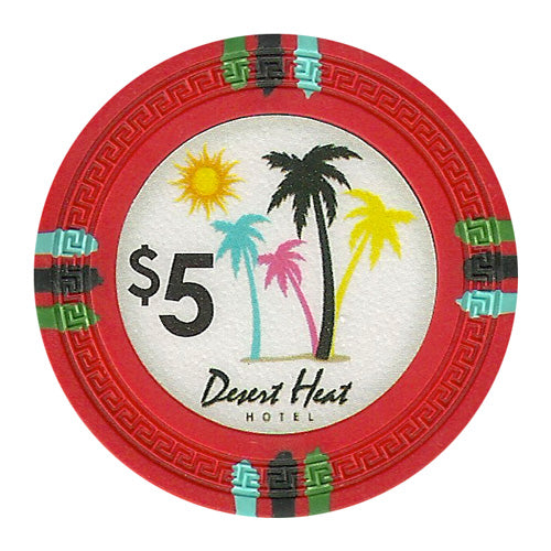 Desert Heat 13.5 Gram Clay Poker Chips in Aluminum Case - 750 Ct.