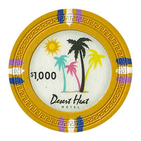 Desert Heat 13.5 Gram Clay Poker Chips in Black Aluminum Case - 500 Ct.