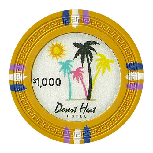 Desert Heat 13.5 Gram Clay Poker Chips in Aluminum Case - 750 Ct.