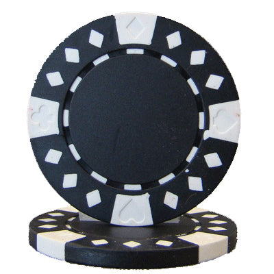 Diamond Suited 12.5 Gram ABS Poker Chips in Wood Hi Gloss Case - 500 Ct.