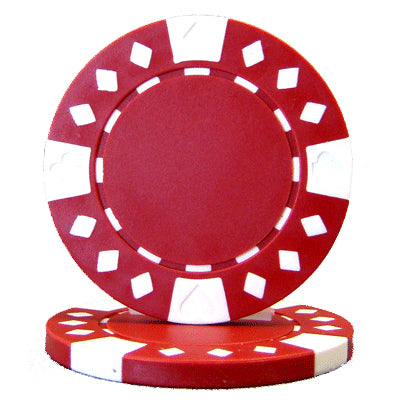 Diamond Suited 12.5 Gram ABS Poker Chips in Wood Walnut Case - 500 Ct.