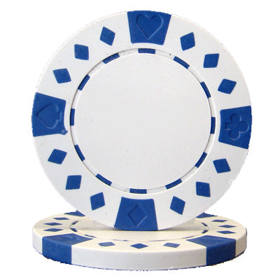 Diamond Suited 12.5 G Poker Chip - White