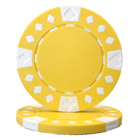 Diamond Suited 12.5 G Poker Chip - Yellow