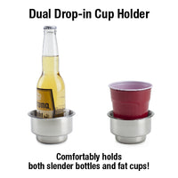 Dual Drop in Stainless Steel Cup Holder