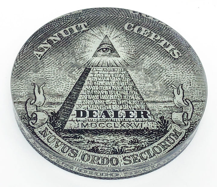 Crystal Poker Dealer Buttons - Eye Of Providence