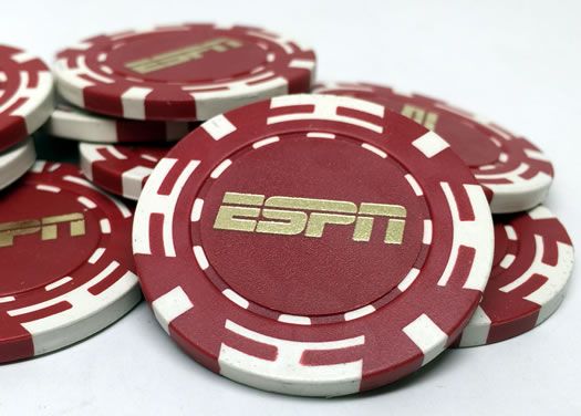 CUSTOM HOT STAMPED POKER CHIPS - 11.5 GRAM FOUR I CHIP - ESPN