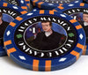 Custom Printed Mahogany Wood Poker Chip Set with 13 Gram Clay Infinity Poker Chips - 750 Chips