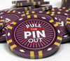 Custom Printed Mahogany Wood Poker Chip Set with 13 Gram Clay Infinity Poker Chips - 750 Chips