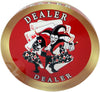 Custom Crystal Glass Poker Dealer Buttons & Coasters - Joker 