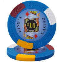 King's Casino 14 Gram Clay Poker Chips in Wood Carousel - 200 Ct.