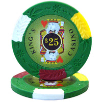 King's Casino 14 Gram Clay Poker Chips in Acrylic Carrier - 1000 Ct.