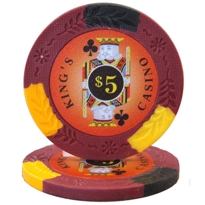 King's Casino Fichas de póquer de arcilla de 14 gramos en soporte acrílico - 600 ct.