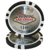 Las Vegas 14 Gram Clay Poker Chips in Wood Walnut Case - 300 Ct.