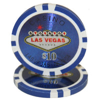 Las Vegas 14 Gram Clay Poker Chips in Standard Aluminum Case - 300 Ct.