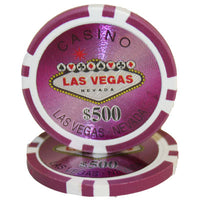 Las Vegas 14 Gram Clay Poker Chips in Rolling Aluminum Case - 1000 Ct.