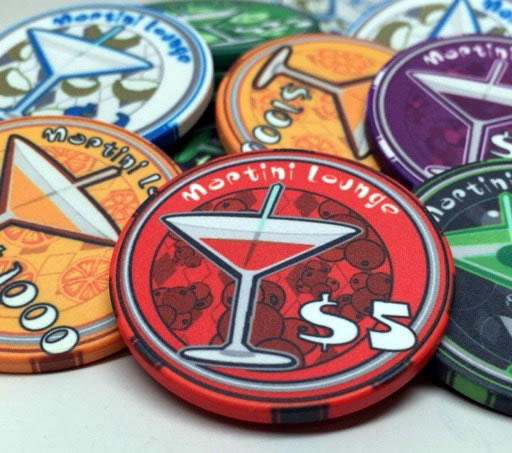 10 Gram Ceramic Custom Poker Chips - Semi Custom - Martini Series