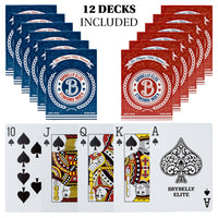 Brybelly Elite Medusa - 12 Blue-Red Decks - Poker (Wide) Size / Regular Index