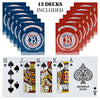 Brybelly Elite Medusa - 12 Blue-Red Decks - Poker (Wide) Size / Regular Index