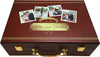 Custom Printed Mahogany Wood Poker Chip Case - 500 Chip Capacity