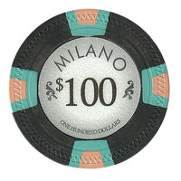 Milano 10 Gram Clay Poker Chips in Black Aluminum Case - 500 Ct.