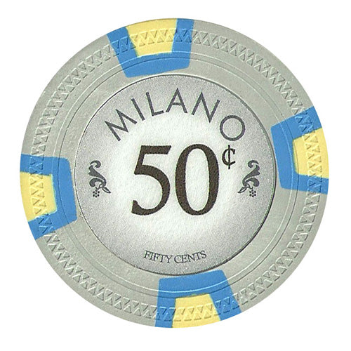 Milano 10 Gram Clay Poker Chips in Rolling Aluminum Case - 1000 Ct.