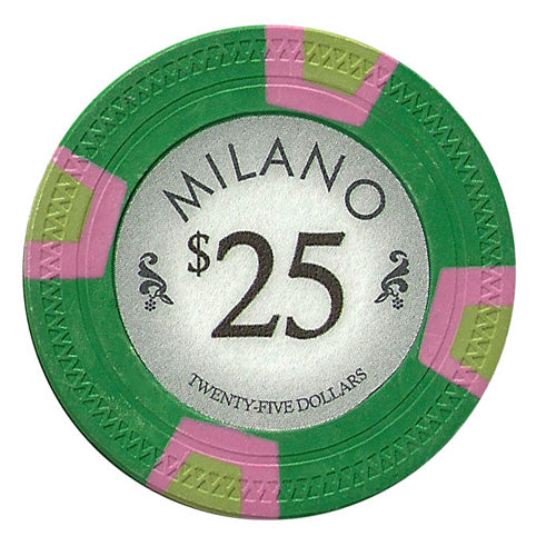 Milano 10 Gram Clay Poker Chips in Wood Mahogany Case - 750 Ct.