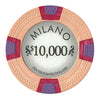 Milano 10 Gram Clay Poker Chips in Rolling Aluminum Case - 1000 Ct.