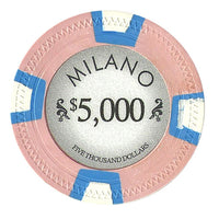 Milano 10 Gram Clay Poker Chips in Rolling Aluminum Case - 1000 Ct.