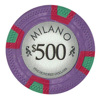 Milano 10 Gram Clay Poker Chips in Rolling Aluminum Case - 1000 Ct.