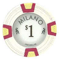 Milano 10 Gram Clay Poker Chips in Rolling Aluminum Case - 1000 Ct.