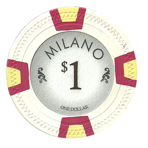 Milano 10 Gram Clay Poker Chips in Rolling Aluminum Case - 1000 Ct.