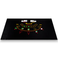 Black Mini Baccarat Casino Table Felt Layout