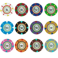 The Mint 13.5 Gram Clay Poker Chips in Wood Carousel - 200 Ct.