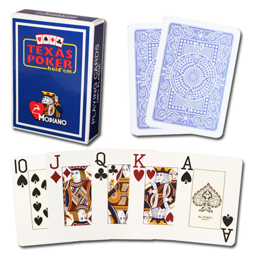 Modiano Texas Poker Dark Blue Poker Size Jumbo Index Single Deck