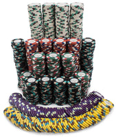 Monaco Club 13.5 Gram Clay Poker Chips Stacked - 1000 Chips