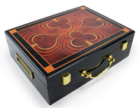 500 Capacity Mahogany Wood High Gloss Poker Chip Case - Exterior View