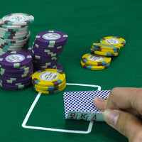 Monaco Club 13.5 Gram Clay Poker Chips in Play