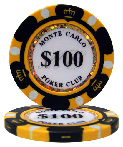 Fichas de póquer de arcilla Monte Carlo de 14 gramos en soporte acrílico - 1000 ct.