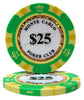 Monte Carlo 14 Gram Clay Poker Chips in Wood Walnut Case - 300 Ct.