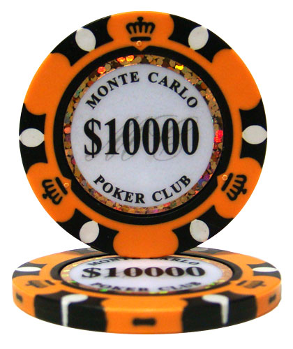 Monte Carlo 14 Gram Clay Poker Chips in Acrylic Carrier - 1000 Ct.