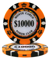 Monte Carlo 14 Gram Clay Poker Chips in Deluxe Aluminum Case - 500 Ct.