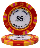 Monte Carlo 14 Gram Clay Poker Chips in Aluminum Case - 750 Ct.