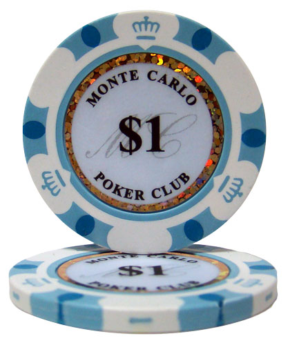 Monte Carlo 14 Gram Clay Poker Chips in Deluxe Aluminum Case - 500 Ct.