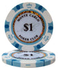 Monte Carlo 14 Gram Clay Poker Chips in Standard Aluminum Case - 500 Ct.